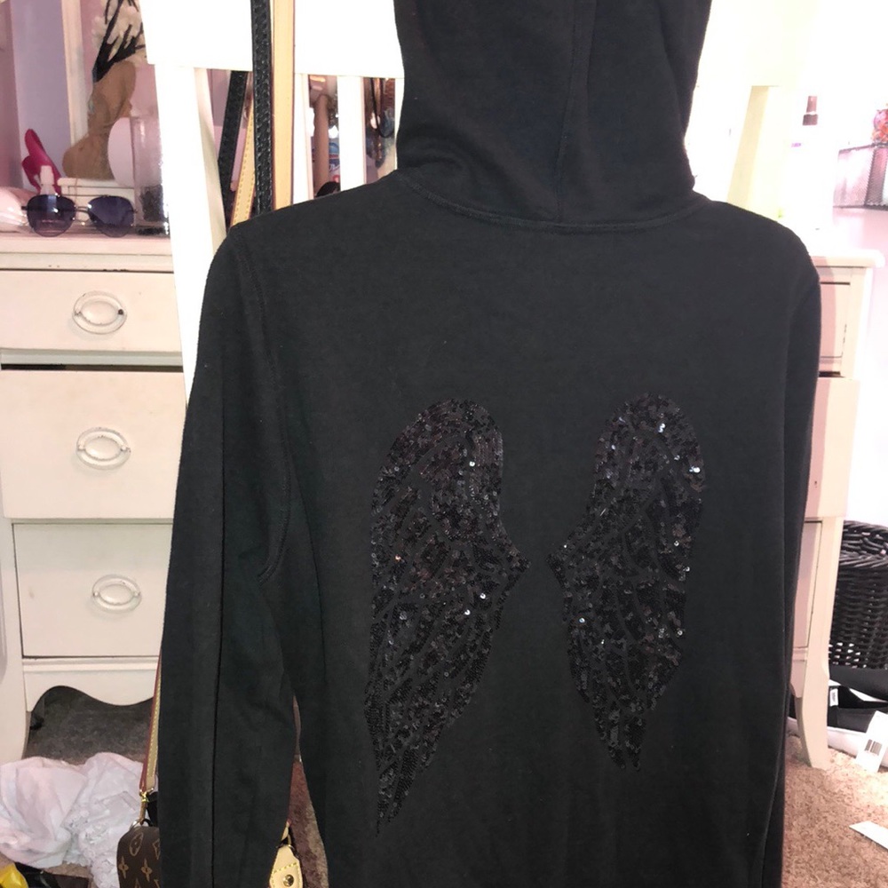 Victoria’s secret angel sequin zip up hoodie😘